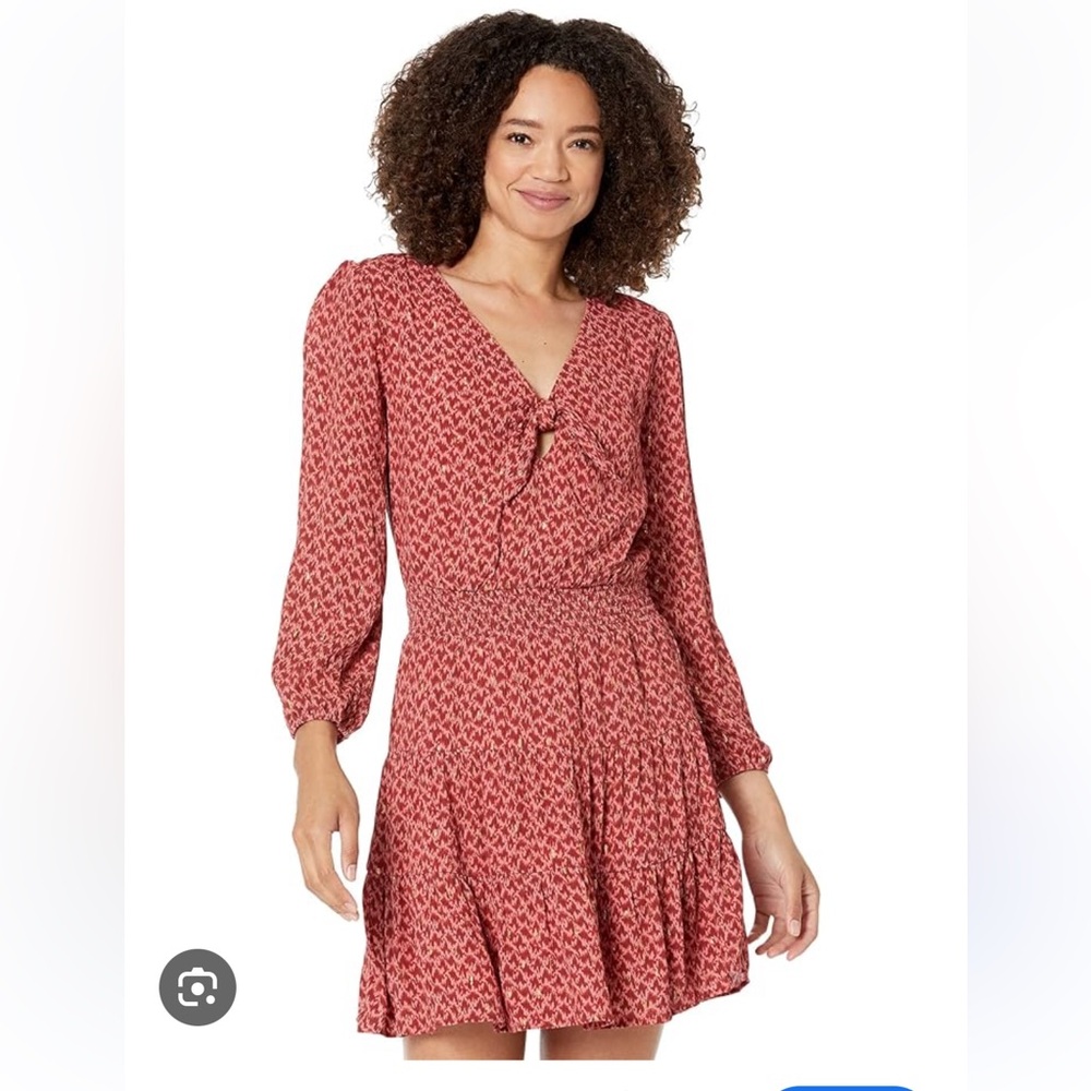 PAIGE Womens Sandee Three Quarter Sleeve Mini Day to Night Dress in Papaya Multi